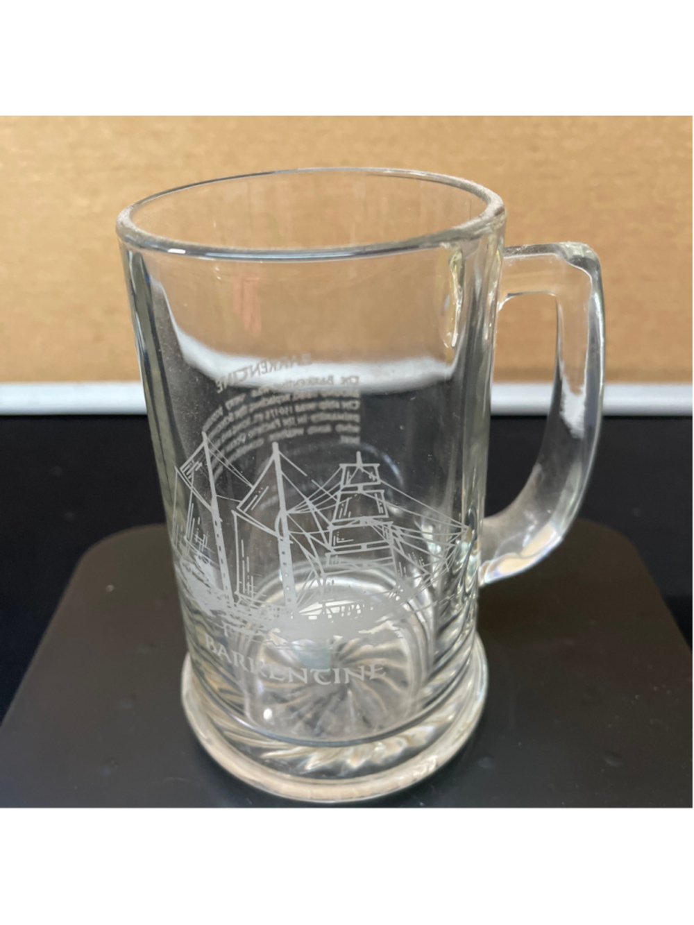 Vintage 90’s Nautical “ Barkentine” Glass Beer Mug / Stein